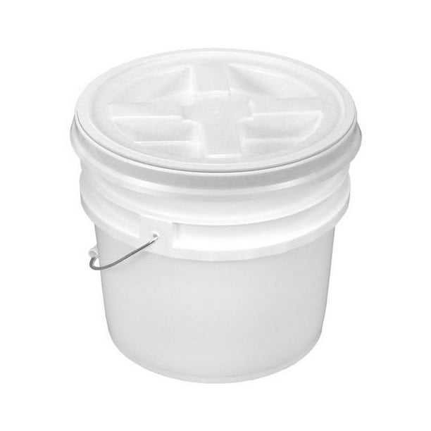 Pack of 3 5 Gallon Blue Food Grade Bucket Pail with Gamma Screw on Lid 